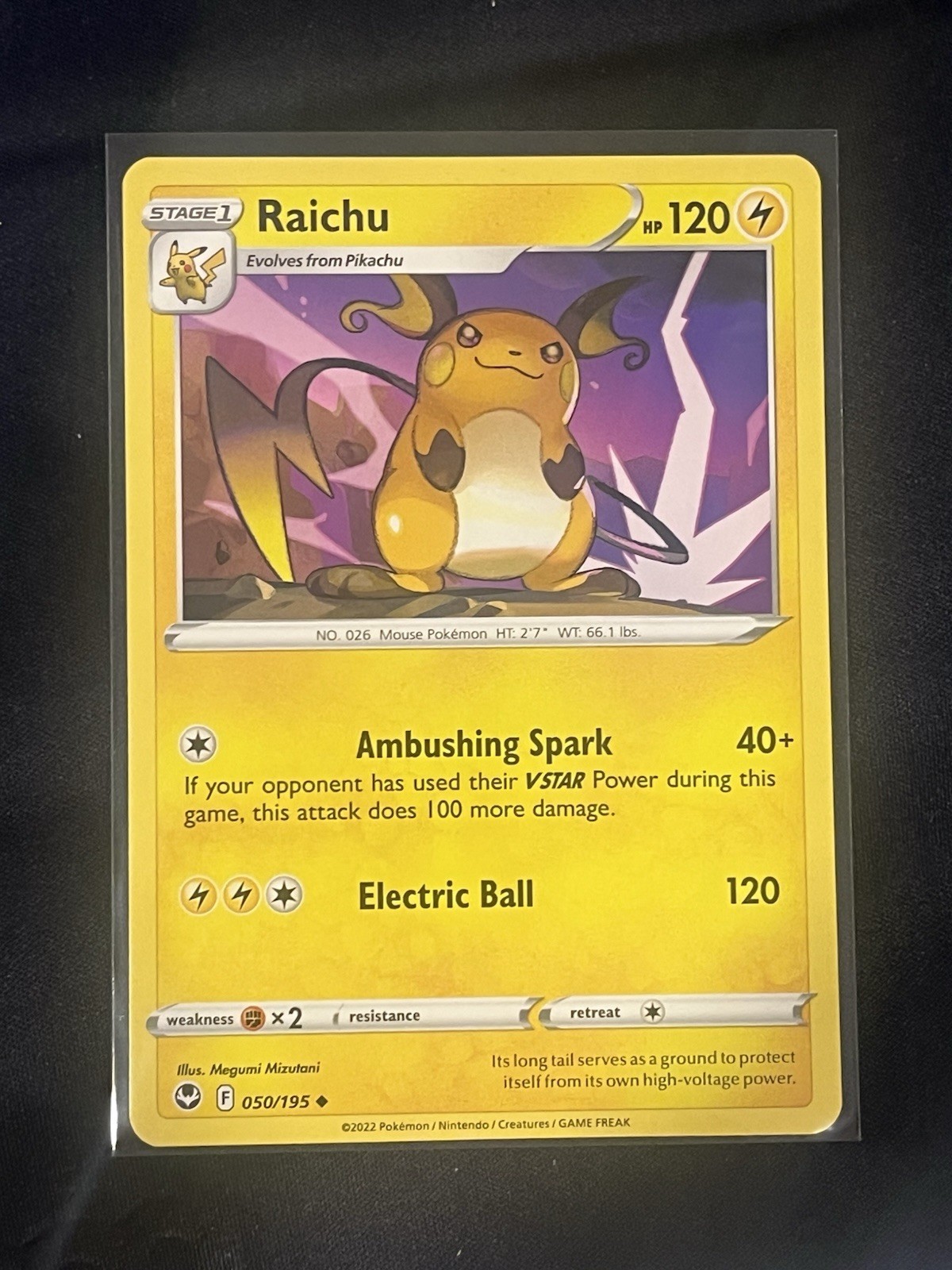 Raichu 050/195 Swsh12: Sword & Shield - Silver Tempest Regular Pokemon TCG