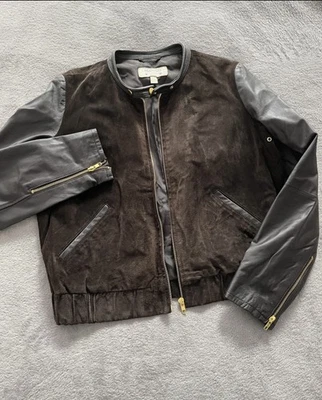 Mango Leather Suede Jacket Women's Size L Brown Full Zip - Bild 1 von 3