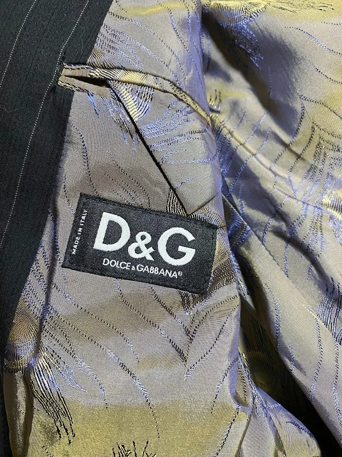 Винтажный Dolce Gabbana blazer куртка мужская размер 36 тонкий Ittierre потертый в тонкую полоску - Изображение 4 из 4