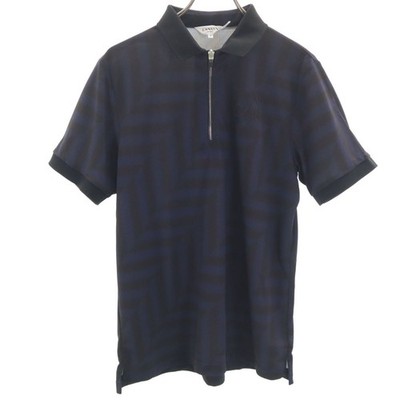 Used LANVIN SPORT Overall handle Short sleeve Half zip Polo shirt 40 Navy Men's