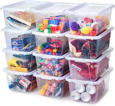 6 Quart Storage Bins with Lids, Plastic Latching Box for Classroom & Kids Toy St