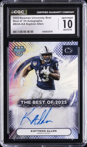 2025 BOWMAN UNIVERSITY BEST BEST OF '25 AUTOS KAYTRON ALLEN CGC 10 GEM MINT