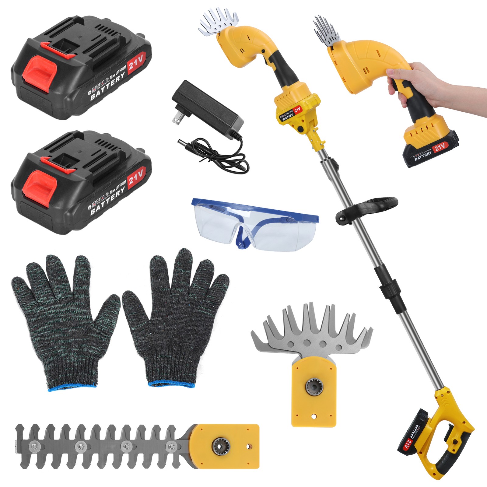With 2 Batteries Low Noise For Garden Lawn Care
