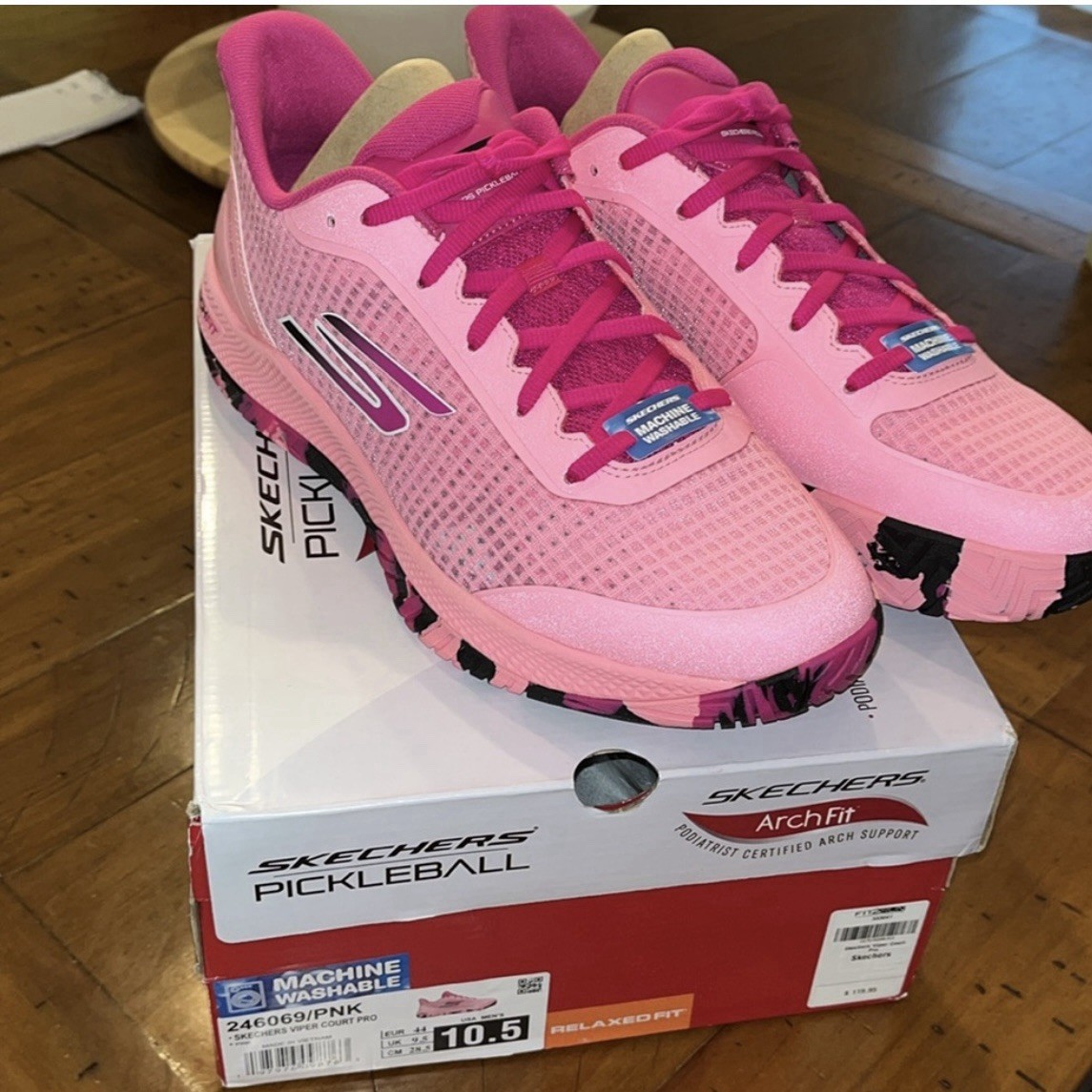 Mens PINK SKECHERS Pickleball Viper Court Pro Sneakers Shoes 10.5