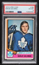 1974-75 O-Pee-Chee Borje Salming #180 PSA 6 HOF 0a4