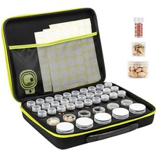 41-Slot Seed Storage Organizer Box with Bottles and Labels - M 41 Slots 