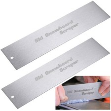 Stainless Steel Ski and Snowboard Scrapers for Base Maintenance - 2 Pack