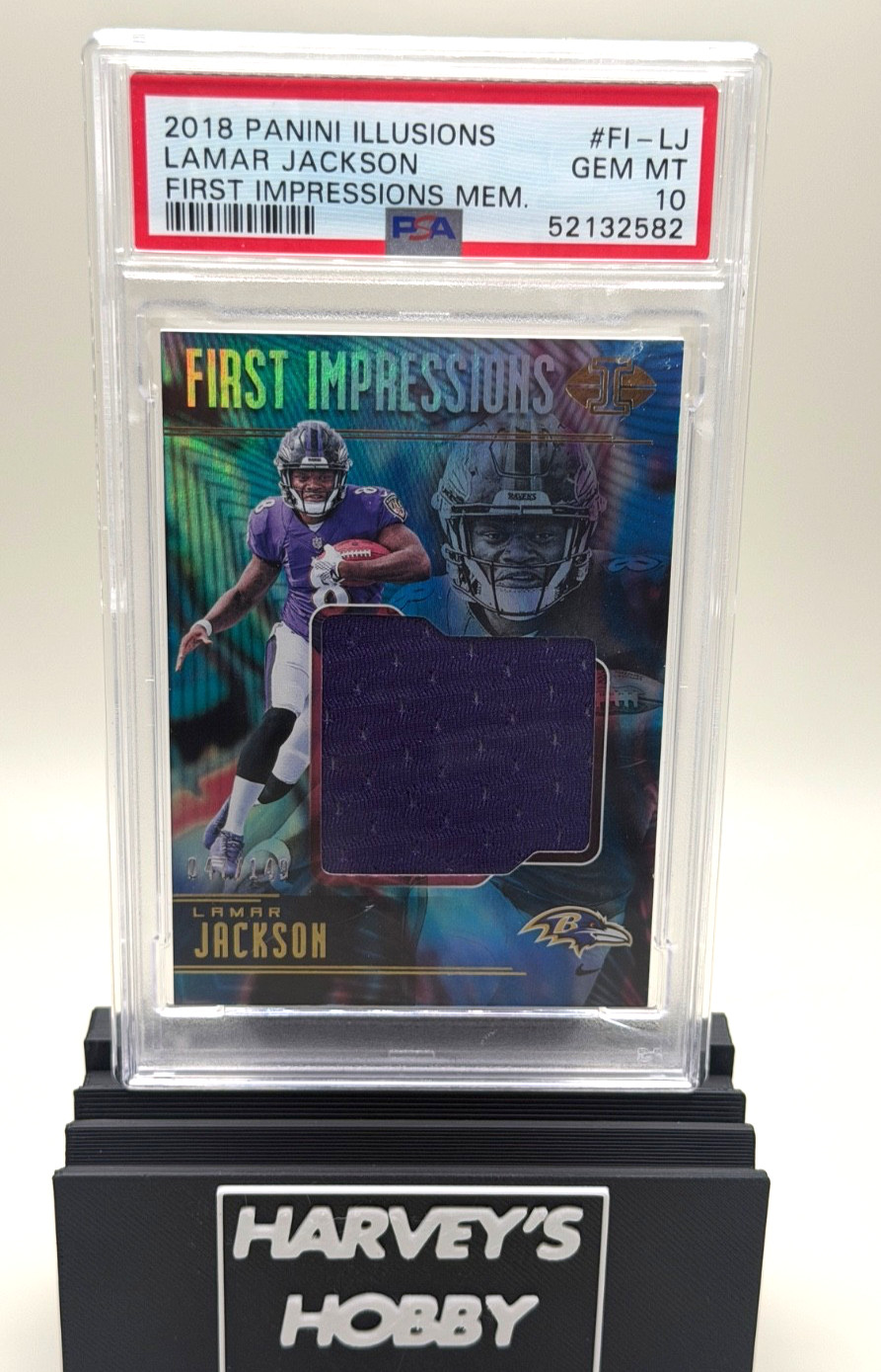 Lamar Jackson Panini Illusions First Impressions Memorabilia #FILJ Base