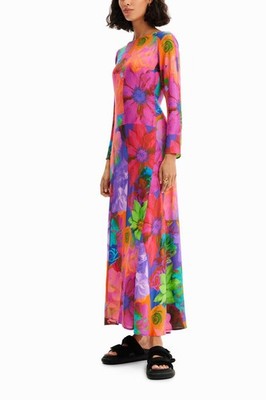 Desigual Damen Kleid Gr. XS lang geblümt Kleid 23SWVWXB