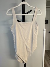 Old Navy Bodysuit Womens Beige Square Neck Sleeveless Tank Size Large
