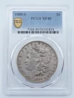 1885-S Morgan Silver Dollar PCGS XF40 Gold Shield Label - T359