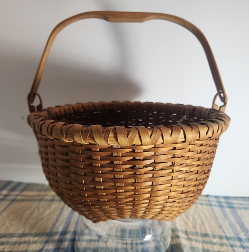 Super Swing Handled Splint Basket Antique