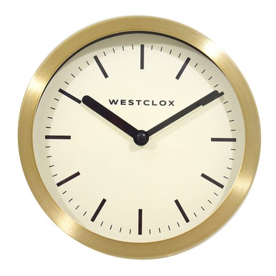 Westclox Analog 6'' Metal Gold Quartz Table/Wall Clock - Accurate Timekeeping