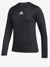 adidas HS9205 Women  s Team Pregame Badge Of Sport Long Sleeve Shirt Top, Black