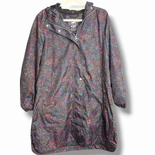 Joules Right as Rain Floral Blue-Gray Hooded ...