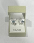 Nanette Lepore .925 SS Cubic Zirconia Stud Earrings Blue Stones ~ New in Box!
