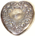 Vintage Sterling Silver Heart Dresser Jar Glass Vanity Trinket Jar Collectible — photo 3