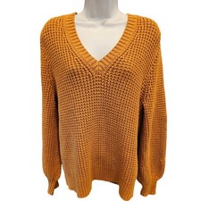J. Crew chunky thick knit fall color orange sz XL comfy sweater preppy casual