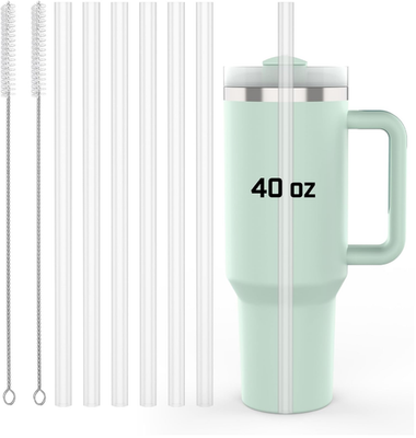 #ad 6 Pack Stanley Straws for 40 oz Tumbler Stanley Replacement Straw with 2 Clean $10.99