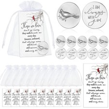 Set of 24 Memorial Angel Sign Coins Funeral Pocket Token Guardian Pocket...