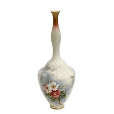 Royal Crown Doulton Lambeth England Porcelain Vase Florals