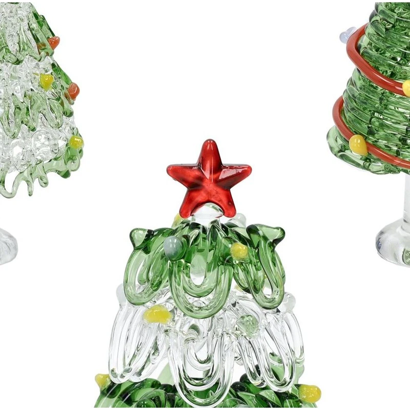 Alberello di Natale in Vetro con Stella BRANDANI Decorazione Natalizia Assortiti, fotografia 6 di 9