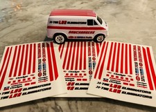 AW Aurora AFX HO Scale Custom Dodge Ramchargers Street Van Slot Car Decals Red