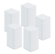 100 Cotton Terry Towels Cleaning Cloths Pack of 50 12x12 Inches White Cotton...