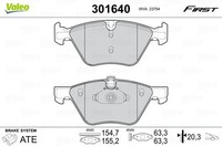 Valeo Bremsbelagsatz, Scheibenbremse 301640 FüR BMW