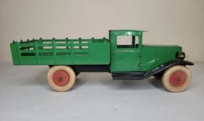 1930-40 WYANDOTTE STAKE 15" LONG TRUCK PRESSED STEEL WOOD WHEELS WHITE TIRES USA