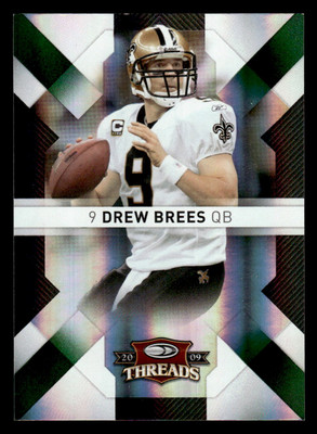 2009 Donruss Threads #62 Drew Brees Green #d /100! New Orleans Saints READ