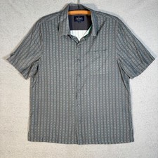 Nat Nast Luxury Originals Button Down Shirt Mens Size M Silk Geometric Stripes
