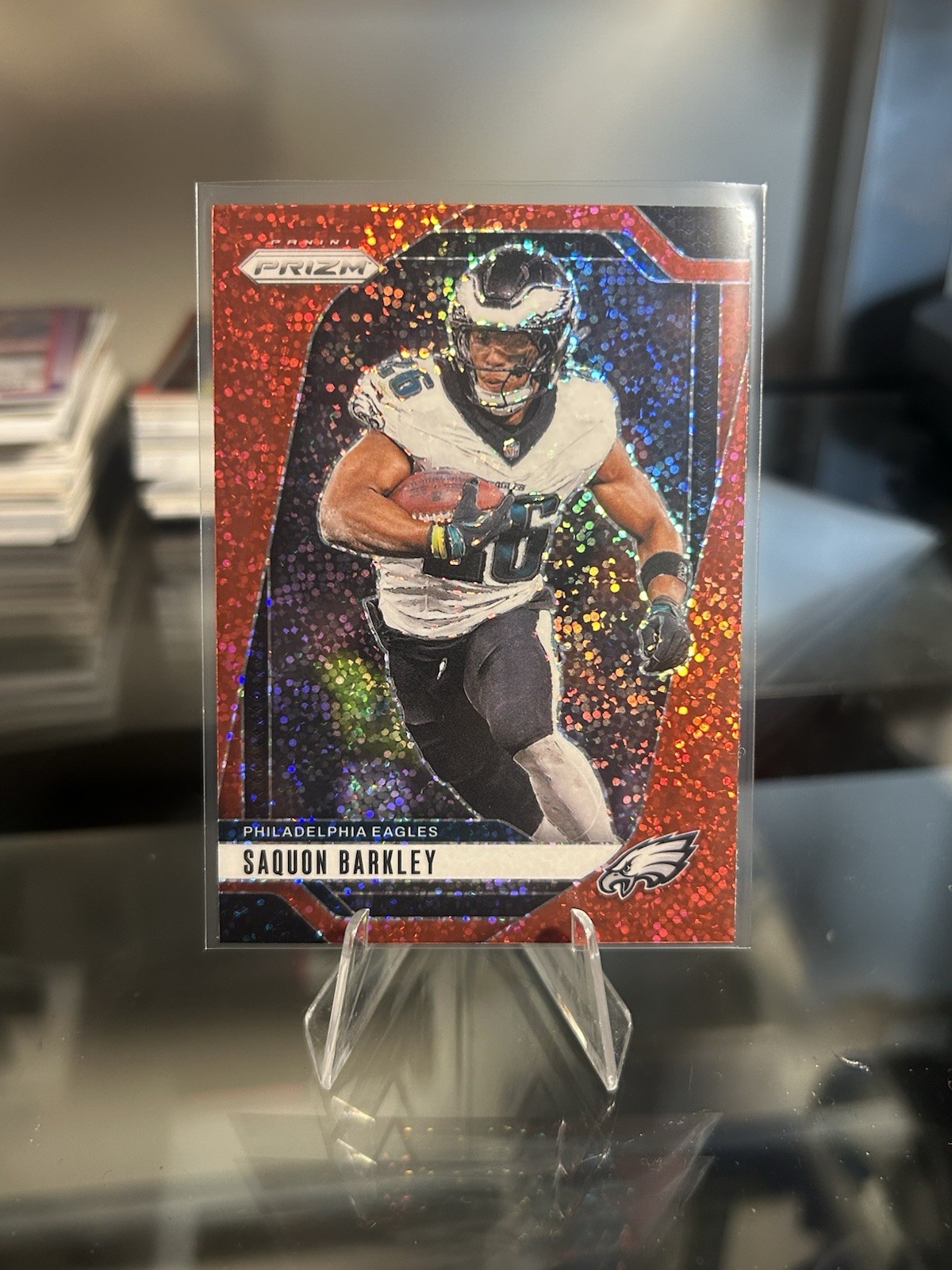 2024 Panini Prizm - Saquon Barkley Red Sparkle SP #232 Eagles Penn State Giants
