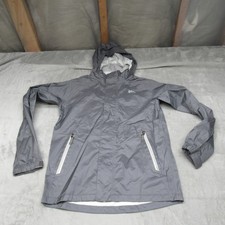 REI Co-op Jacket Kids Large 14-16 Gray Ripstop Hooded Full Zip Light Rain Wind