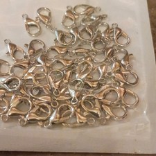 50pc .925 Silver Plated Lobster Claw Clasps Jewelry Making Findings Lot.