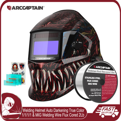 ARCCAPTAIN Welding Helmet Auto Darkening True Color For Arc Tig &Flux Cored Wire