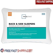 Extra Firm Back Side Sleeper Pillow Antimicrobial Hypoallergenic Standard Queen