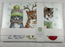 NEW Christmas Kitties Vinyl Placements 12"x18" Set of 6 Laural Home Easy Care