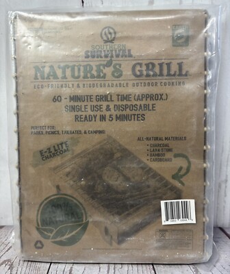 Natural Biodegradable One Time Use Outdoor BBQ Grill 60 Minute Cook Time