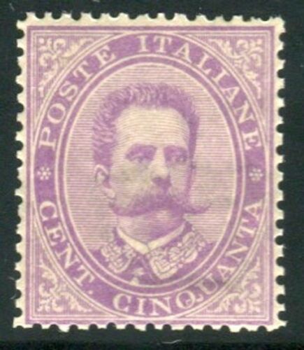 1879 Italy Kingdom of Umberto 50 cent. violet new centered ** MNH - Picture 1 of 1