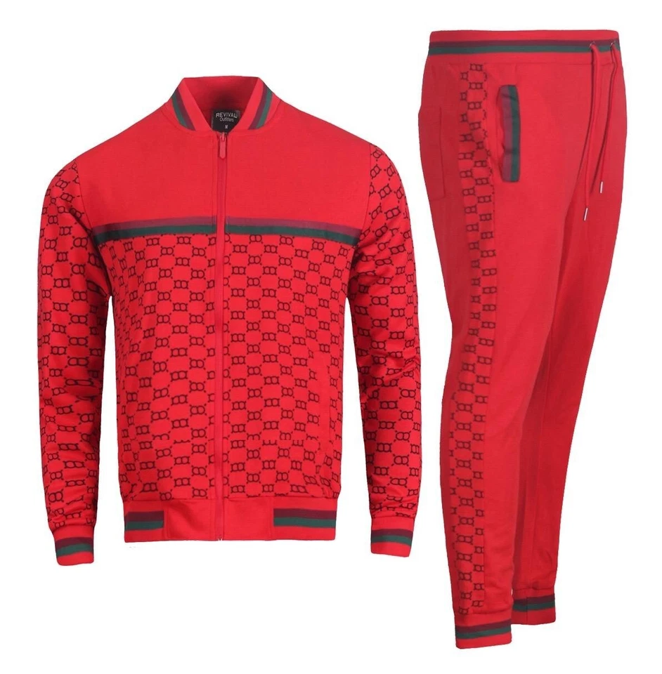 Мужской дизайнерский напечатанный Tech флис полный матч бега костюм верх и низ комплект - Изображение 4 из 4