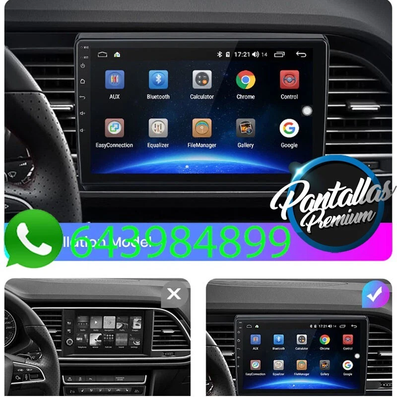 Radio Pantalla Android GPS USB CARPLAY BT RDS WIFI para Seat Leon 3 MK3 2012-20 - Imagen 3 de 4