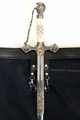 KNIGHT TEMPLAR MASONIC BELT SWORD SCABBARD HOLDER (BELT SCABBARD ONLY)