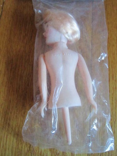 Vtg Fibre-Craft Half Doll Blonde Hair Blue Moving Eyes On Pick Plastic FREE SHIP - Picture 6 of 7