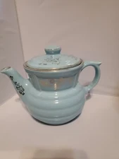 Vintage Blue  Drip-o-lator Ceramic Coffee Tea Pot by Enterprise Aluminum Co 