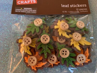 FALL CRAFTS 3D STICKERS FELT LEAF STICKERS 12PCS FELT FALL LEAVES .78x1 ...