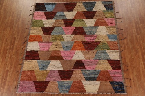 Geometric Moroccan Oriental Square Rug 9x9 Wool Hand-knotted Room Size Rug - Picture 14 of 18