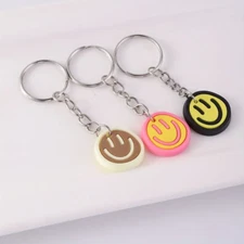 Smiley Face Keychain Cute Emoji Pendant Key Ring Gift Fun Phone Accessory Toy
