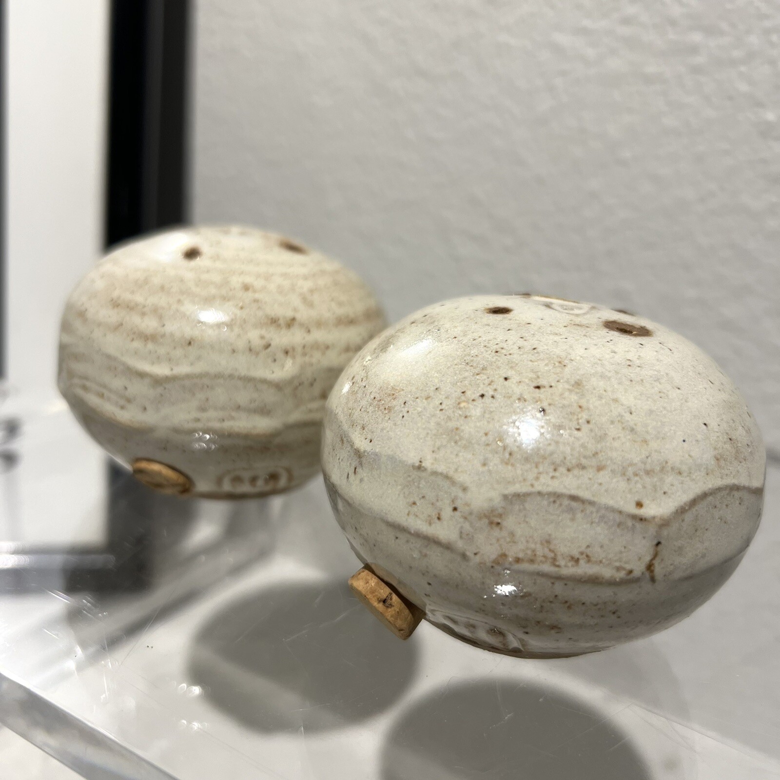 Lucy Hamilton North Carolina Studio Pottery Salt & Pepper Shaker Set - Off White