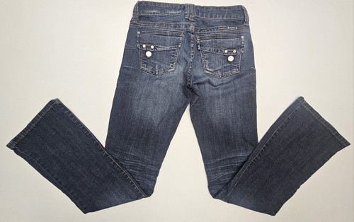 Pantalones de mezclilla Roxy para mujer 5 Bootcut 26x31 lavado oscuro tiro bajo - Imagen 2 de 13